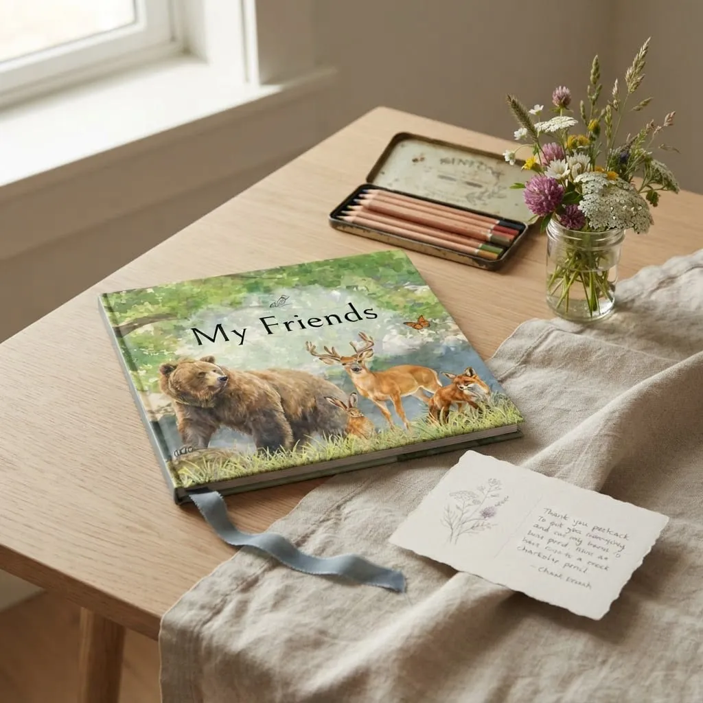 The Forest edition of My Friends Book in a lifestyle setting