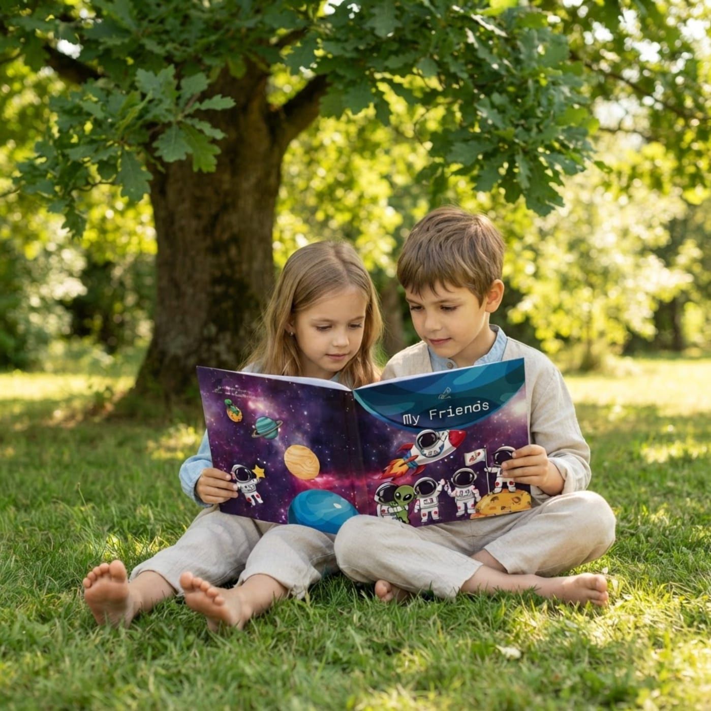 Children with the Space edition of My Friends Book