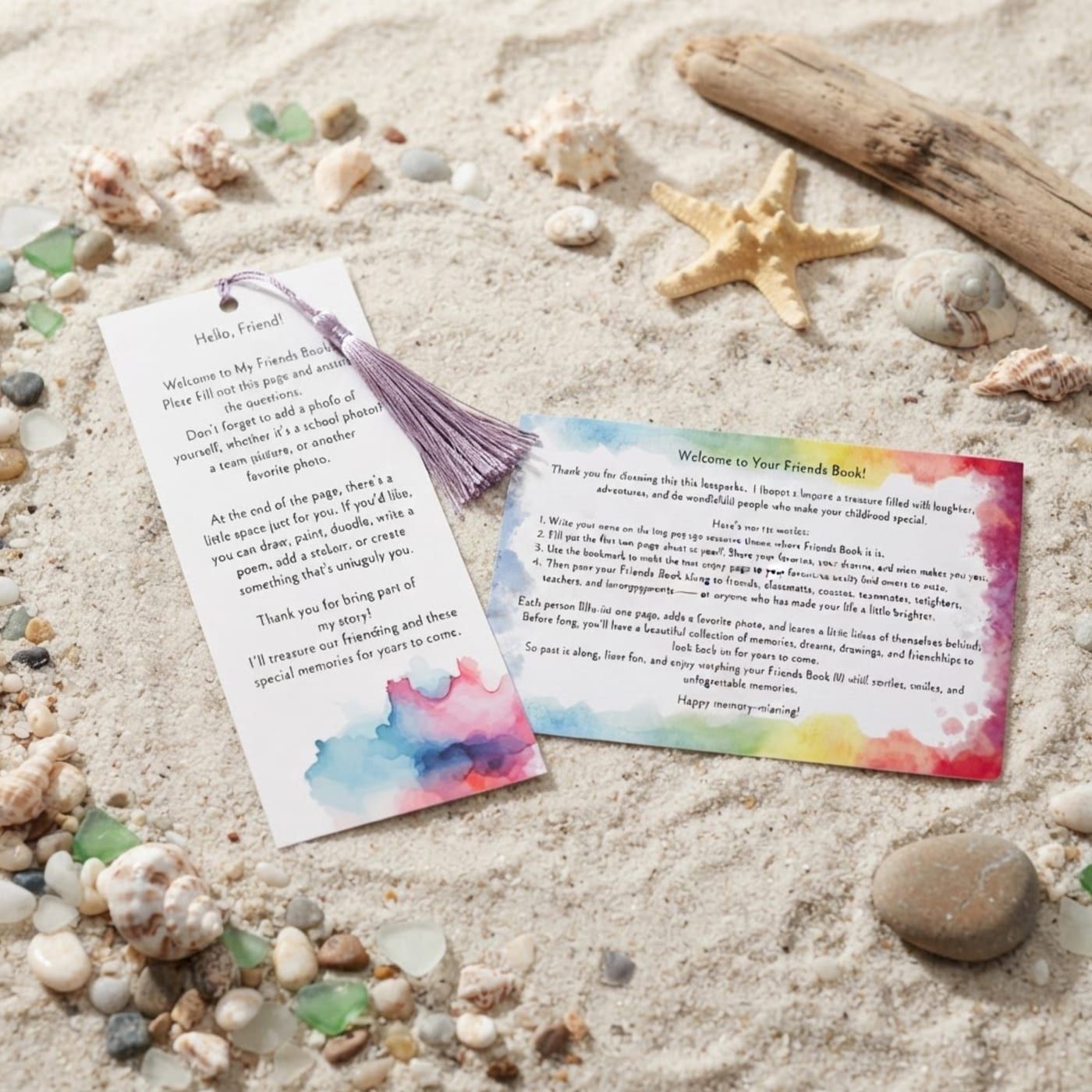 Illustrated postcard from the Mermaids edition of My Friends Book