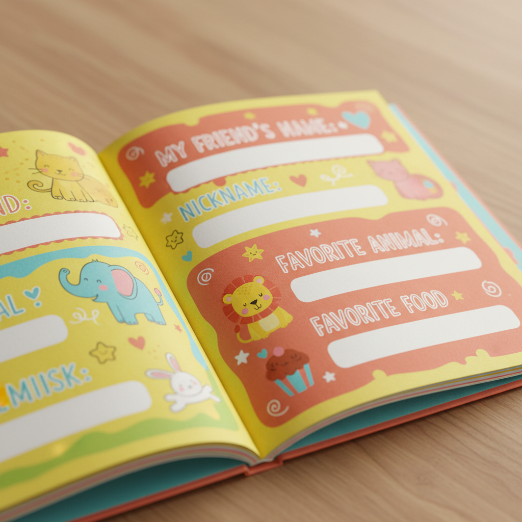 My Friends Book friend fill-in page layout thumbnail